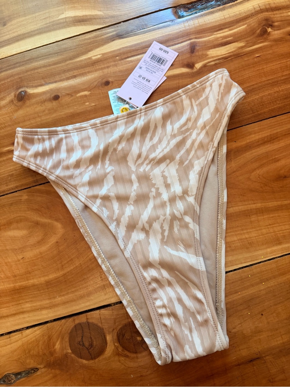 Wild Fable Bikini Bottoms, NWT, Size XS, Creamy Beige Zebra 🦓 🤎🤍